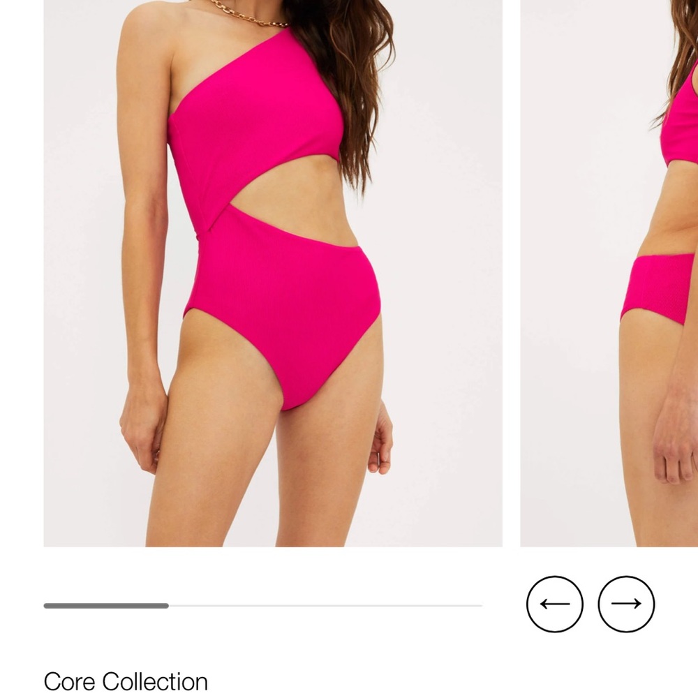 Beach Riot Fuchsia One-Shoulder Swimsuit